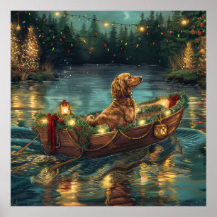 Afghanischer Windhund Weihnachtliche Festliche Rei Poster