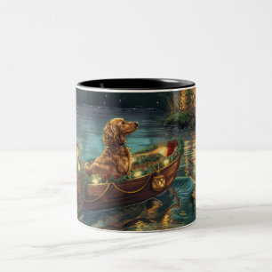 Afghanischer Windhund Weihnachtliche Festliche Rei Zweifarbige Tasse