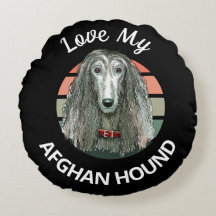 Afghanisches Hound benutzerdefiniertes Rundkissen
