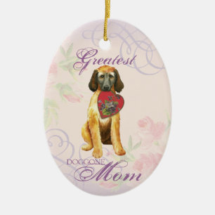 Afghanisches Hound Herz Mama Keramik Ornament