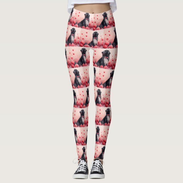 Afghanisches Hund mit Rose - Valentinstag Leggings (Vorderseite)