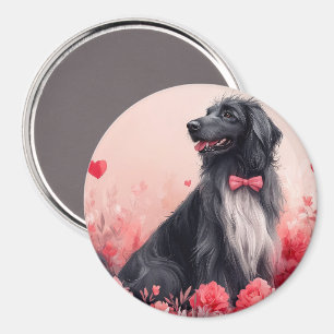 Afghanisches Hund mit Rose - Valentinstag Magnet