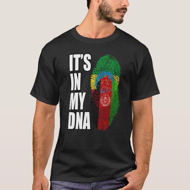 afghanisches und äthiopisches Mix-DNA-Flaggen T-Shirt (Vorderseite)
