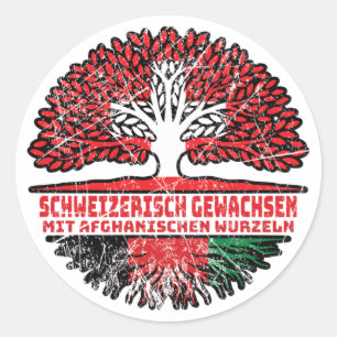 Afghanistan Afghanisch Schweizer Schweiz Baum Runder Aufkleber