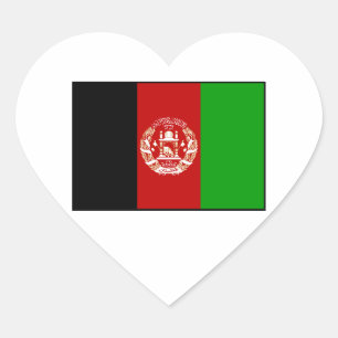 Afghanistan - Afghanische Flagge Herz-Aufkleber