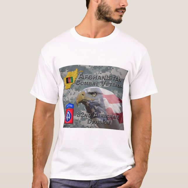 "Afghanistan Combat Veteran" - 82. Im Flugzeug Div T-Shirt (Vorderseite)