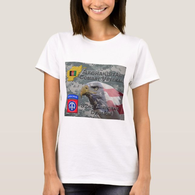"Afghanistan Combat Veteran" - 82. Im Flugzeug Div T-Shirt (Vorderseite)