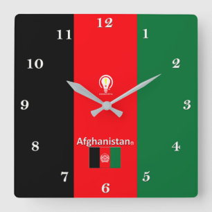 Afghanistan Designer Wall Clock Quadratische Wanduhr