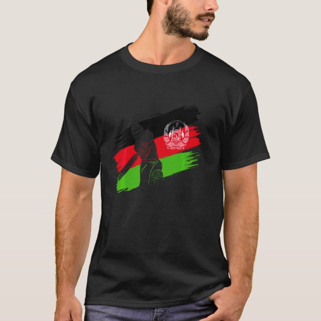 Afghanistan Flag Afghanistan Cricket Fan Player Co T-Shirt (Vorderseite)