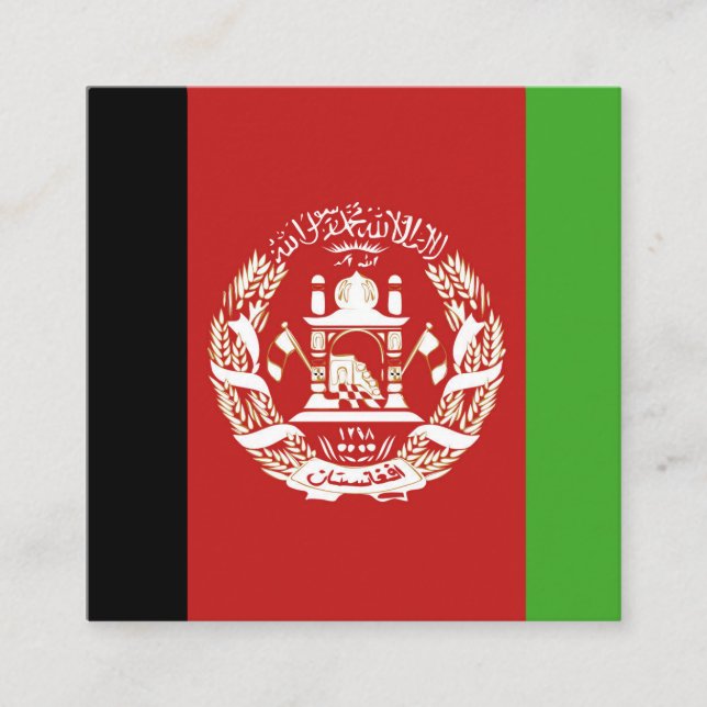 Afghanistan Flag Emblem Quadratische Visitenkarte (Vorderseite)