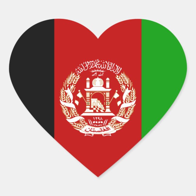 Afghanistan Flag Heftsticker Herz-Aufkleber (Vorderseite)