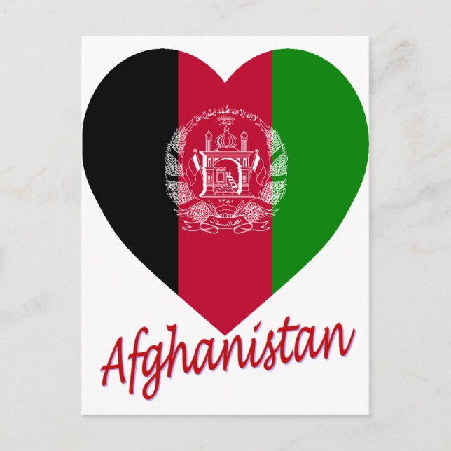 Afghanistan Flag Herz Postkarte (Vorderseite)