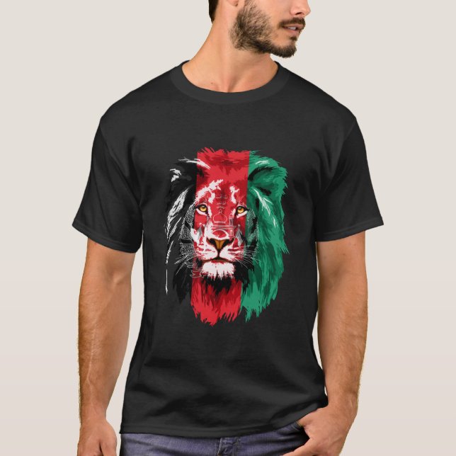 Afghanistan Flag Lion Free Afghanistan T Shirt (Vorderseite)
