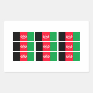 Afghanistan Flag x 9  Rechteckiger Aufkleber