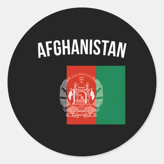Afghanistan-Flagge Afghanistans Runder Aufkleber (Vorderseite)