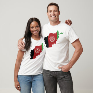 Afghanistan-Flagge auf Länderkarte T-Shirt