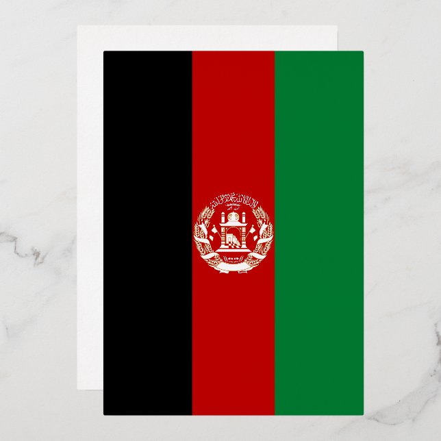 Afghanistan-Flagge Folieneinladung (Vorderseite/Rückseite)