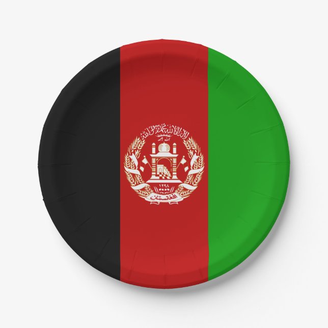 Afghanistan-Flagge Pappteller (Vorderseite)