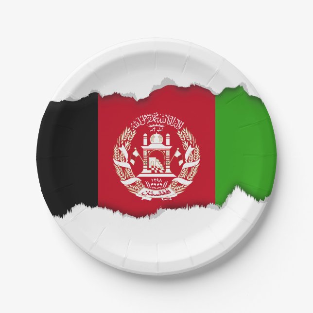 Afghanistan-Flagge Pappteller (Vorderseite)