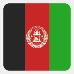 Afghanistan-Flagge Quadratischer Aufkleber
