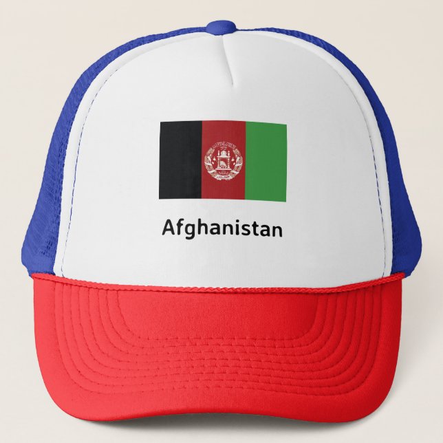 Afghanistan-Flagge Truckerkappe (Vorderseite)