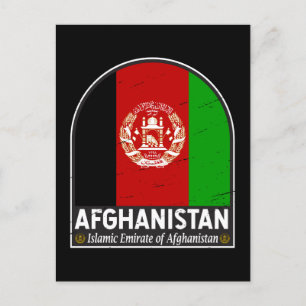Afghanistan-Flaggen-Emblem abgenutzt Vintage Postkarte