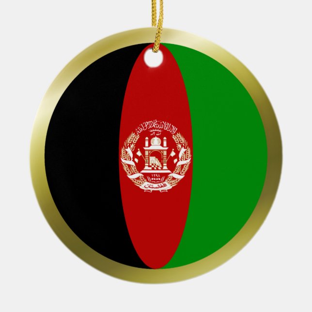 Afghanistan-Flaggen-Verzierung Keramik Ornament (Vorne)