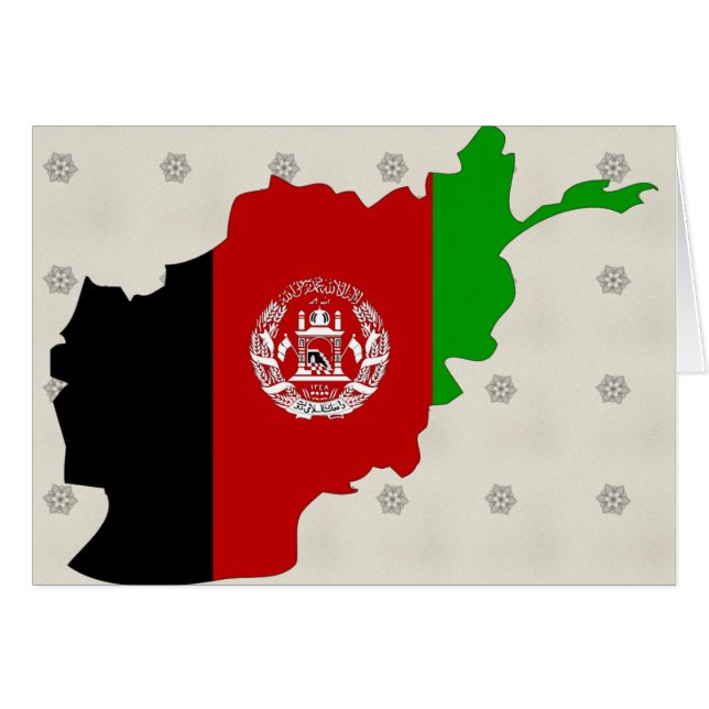 Afghanistan-Flaggenkarte (Vorderseite (Horizontal))