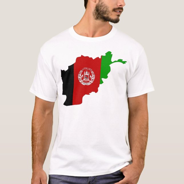 Afghanistan-Flaggenkarte T-Shirt (Vorderseite)
