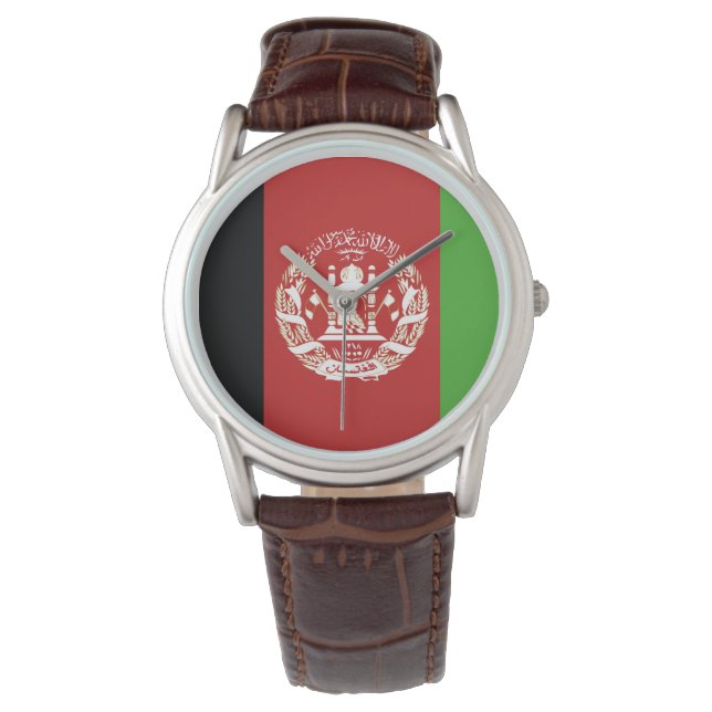 Afghanistan-Flaggensymbol Armbanduhr (Vorderseite)