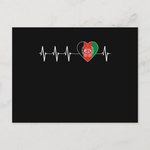 Afghanistan Heartbeat I Liebe Afghanistan Flag Her Postkarte