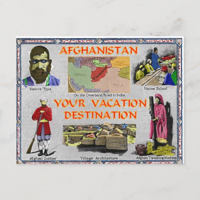 Afghanistan: Ihr Reiseziel Postkarte (Vorderseite)