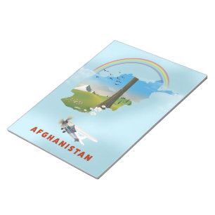 Afghanistan-Karte Landschaft Reiseplakat Notizblock
