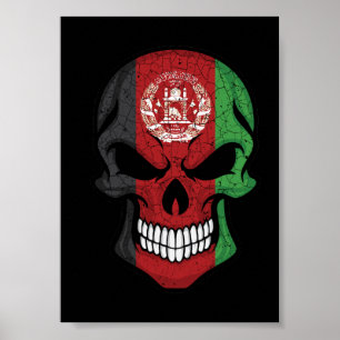 Afghanistan lächelt Schädelflagge Poster