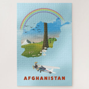 Afghanistan Map Landschaftsreisepaket Puzzle