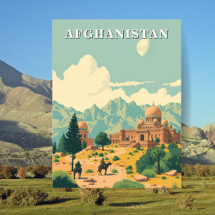 Afghanistan-Reise-Illustration Postkarte