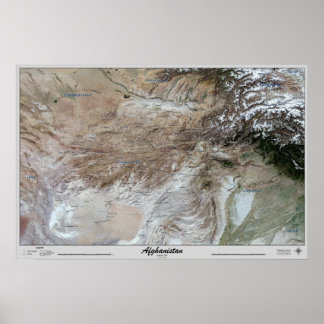 Afghanistan Satelliten Poster Map Print Foto