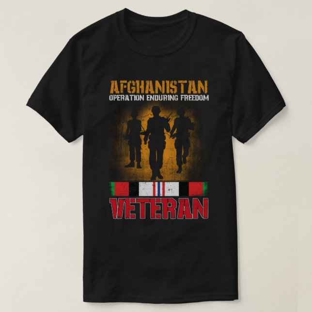 Afghanistan Veteran Proud Army US Military T-Shirt (Design vorne)