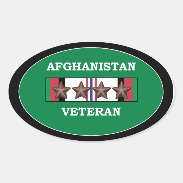 Afghanistan Veteran Stickers Oval 4 ACS (Vorderseite)