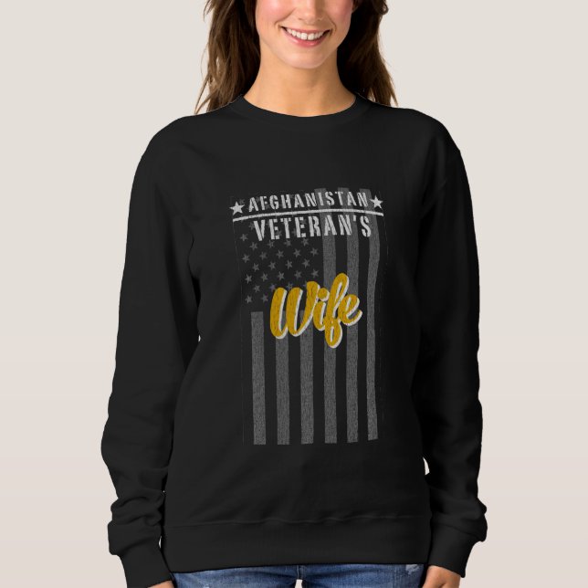 Afghanistan War Veteran Ehefrau stolz auf die amer Sweatshirt (Vorderseite)