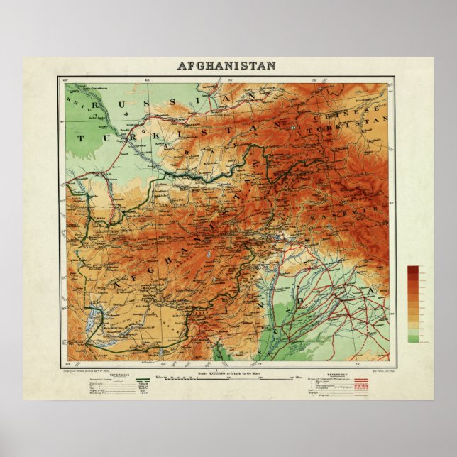 AfghanistanPanoramakarte Afghanistan Poster (Vorne)