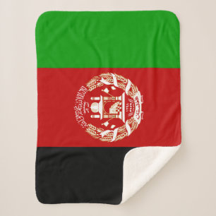 Afghanistans Flagge Sherpa Blanket Sherpadecke