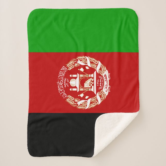 Afghanistans Flagge Sherpa Blanket Sherpadecke (Vorderseite)