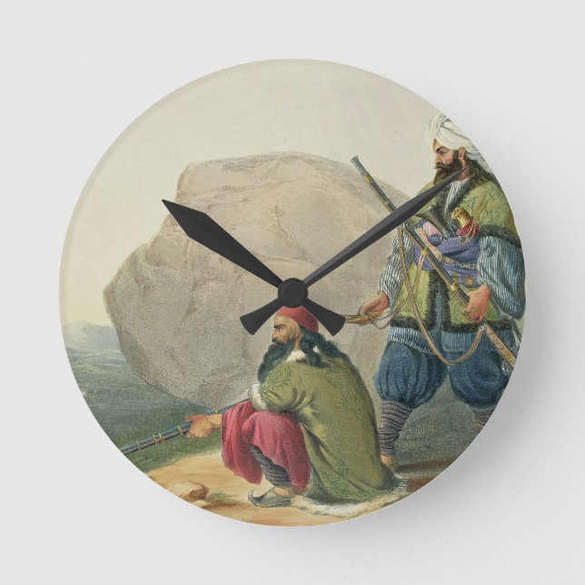 Afghaun Infanteristen in ihrem Winter kleiden, mit Runde Wanduhr (Vorderseite)