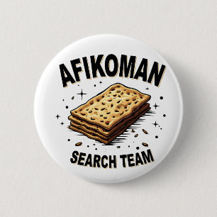 Afikoman-Suchteam Hanukkah Jüdische Lebensmittelli Button