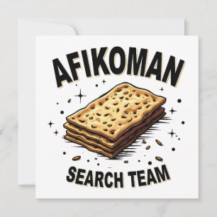 Afikoman-Suchteam Hanukkah Jüdische Lebensmittelli Einladung