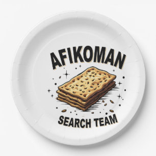 Afikoman-Suchteam Hanukkah Jüdische Lebensmittelli Pappteller