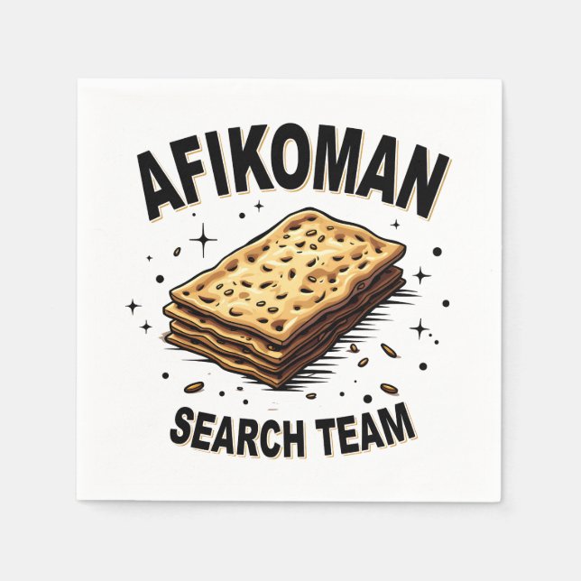 Afikoman-Suchteam Hanukkah Jüdische Lebensmittelli Serviette (Vorderseite)