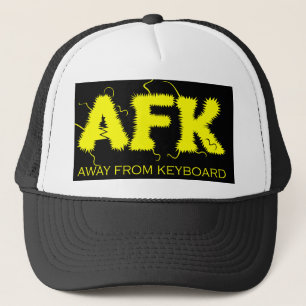 AFK Away von Keyboard Funny Yellow Typografy Truckerkappe