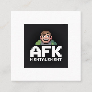 AFK Mental Chibi Gamer Pixel Art Quadratische Visitenkarte